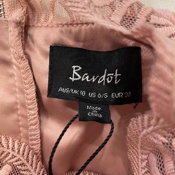 Bardot  lace dress Latte  pink sz S - Picture 5 of 8
